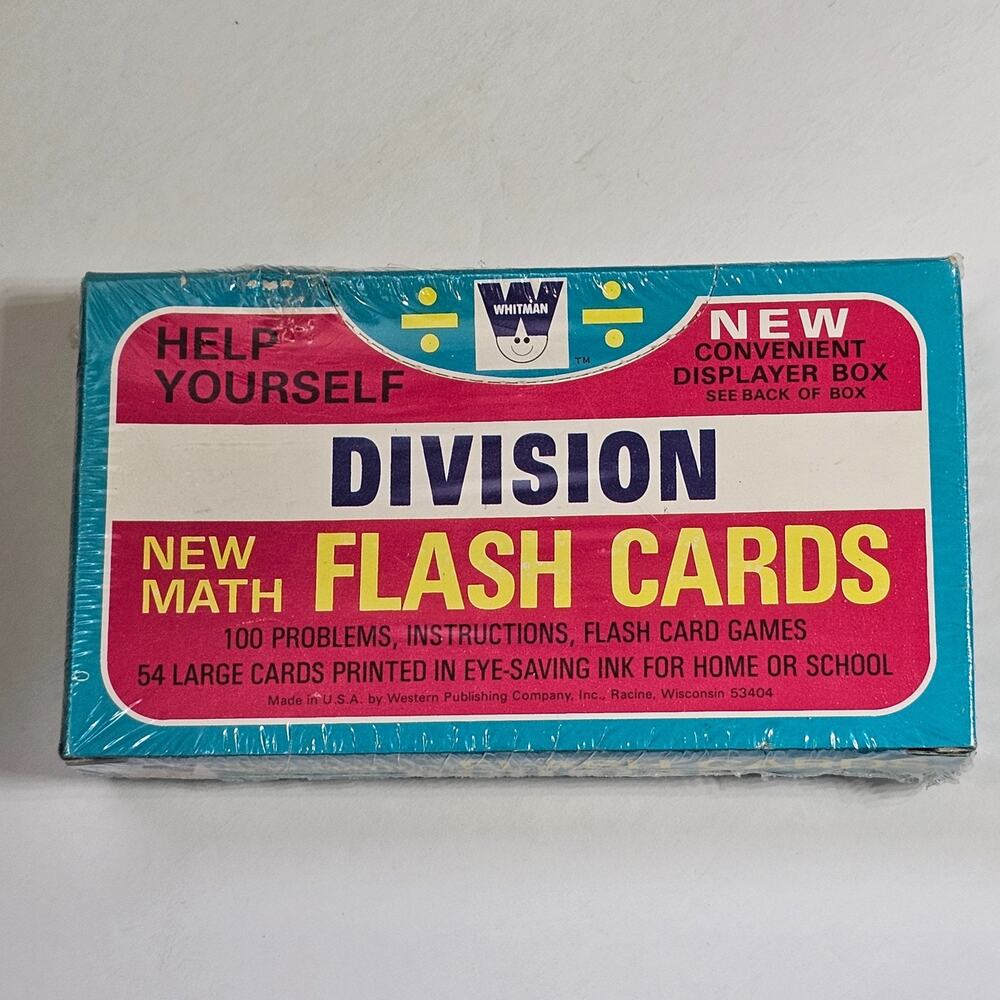 Whitman Division Flash Cards New Math 54 Count USA Vintage NOS Sealed